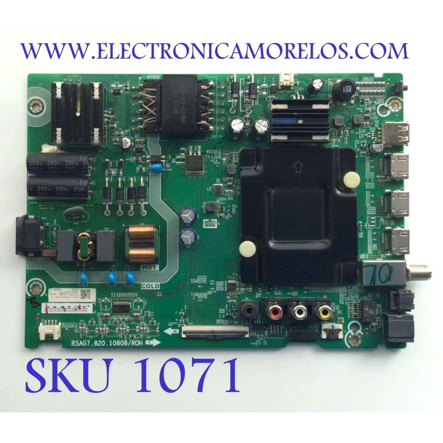 MAIN FUENTE (COMBO) PARA TV HISENSE·ROKU TV 4K·UHD·HDR / NUMERO DE PARTE 303578 / RSAG7.820.10808/ROH / 303579 / 43A53FUR(0003) / H41802PNL35A1 / PANEL HD425Y1U52-T0L2\GM\CKD3A\ROH / DISPLAY T430QVN03.M / MODELO 43R6E4 43A53FUR